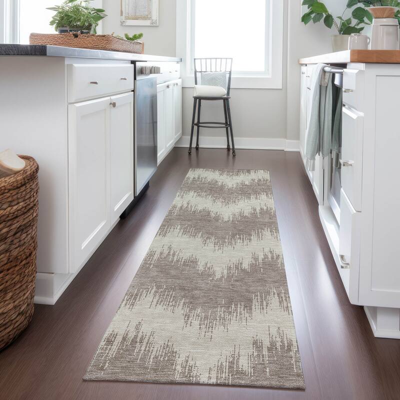 Machine Washable Indoor/ Outdoor Chantille Chevron Modern Rug