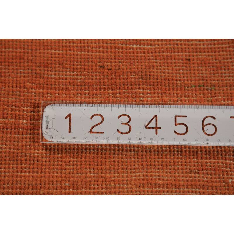 Orange Gabbeh Modern Rug Hand-Knotted Bedroom Wool Carpet - 4'0" x 5'9"
