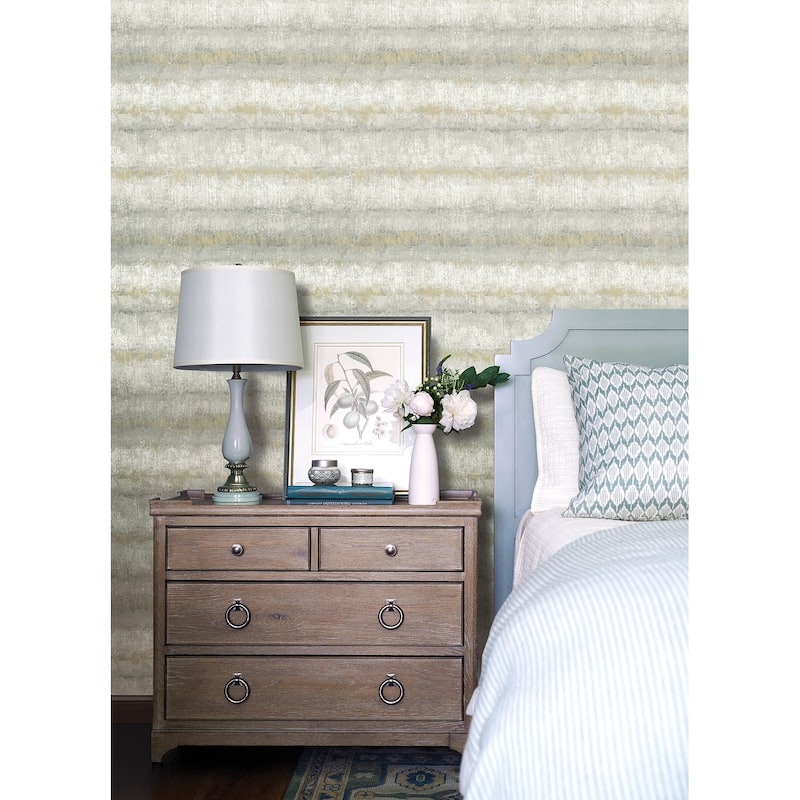 A-Street Prints Morningtide Grey Textured Stripe Wallpaper