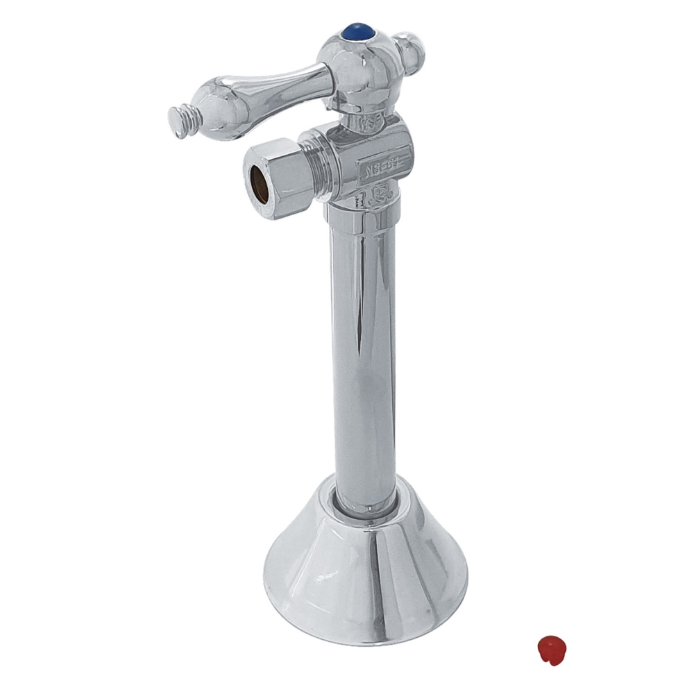 Vintage 1/2" Sweat x 3/8" OD Comp Angle Shut-Off Valve with 5" Extension