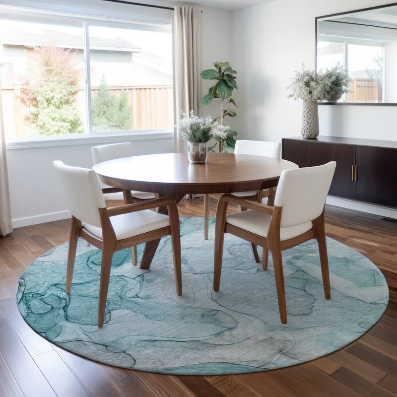 Lalu Unique Abstract Weather Resistant Timeless Fusion Outdoor Rug