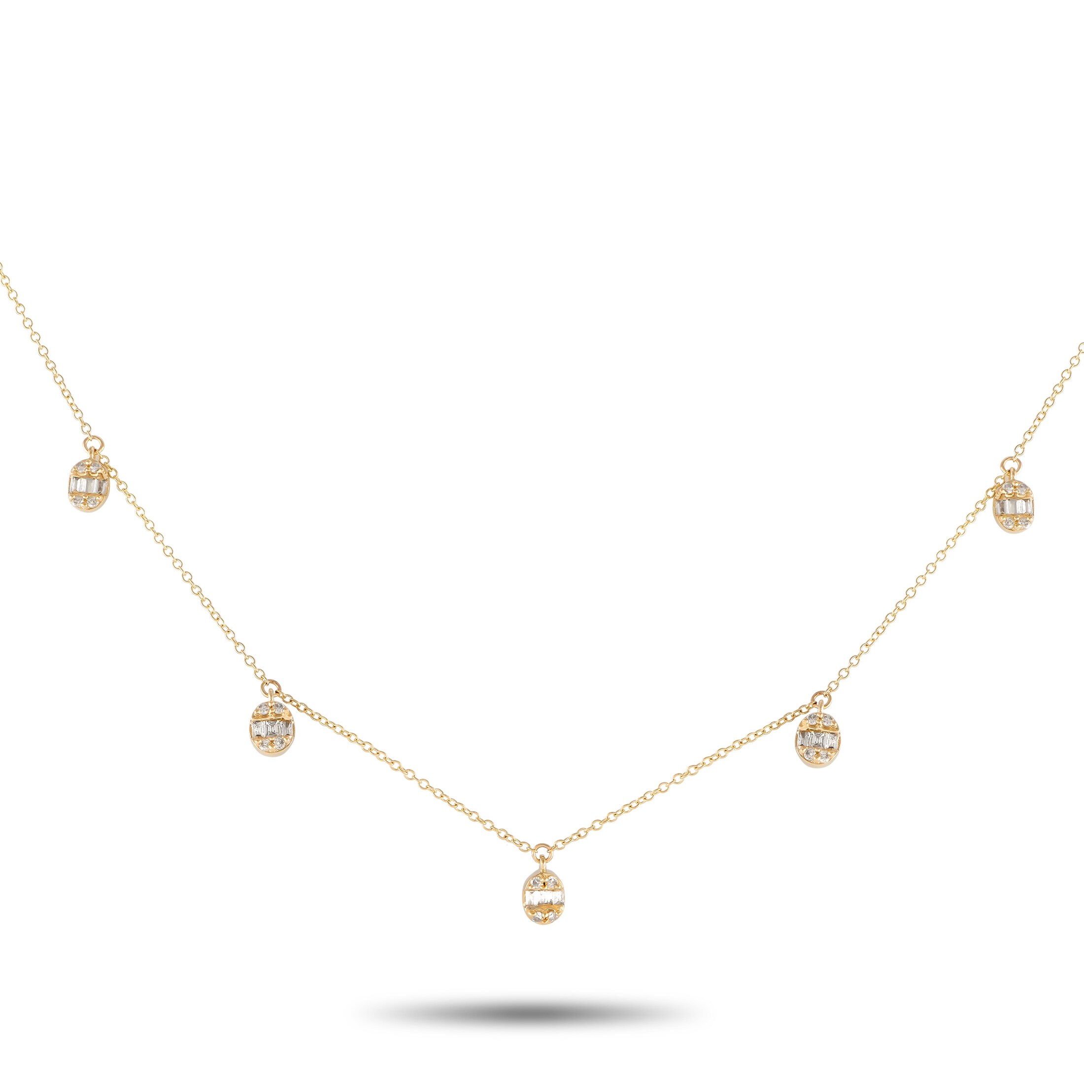 Yellow Gold 0.35ct Diamond Station Necklace NK01595-Y Length 16 