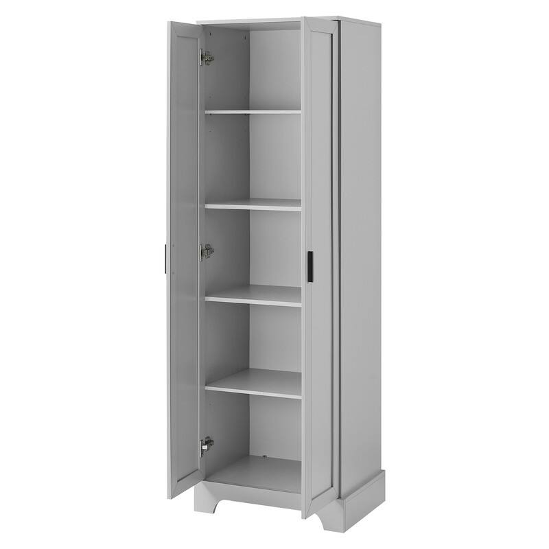 Storage Cabinet with Two Doors for Bathroom, Office, Adjustable Shelf, MDF Board