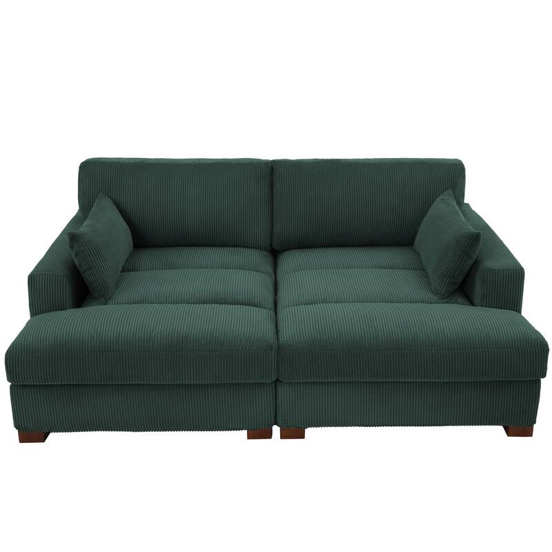 84" Corduroy Modular Sectional Sofa Couch for Living Room - 84" W