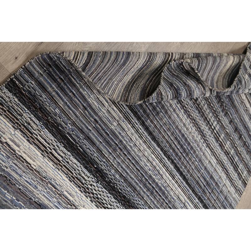 Geometric Modern Moroccan Oriental Wool Area Rug Handmade Carpet - 4'10" x 7'11"