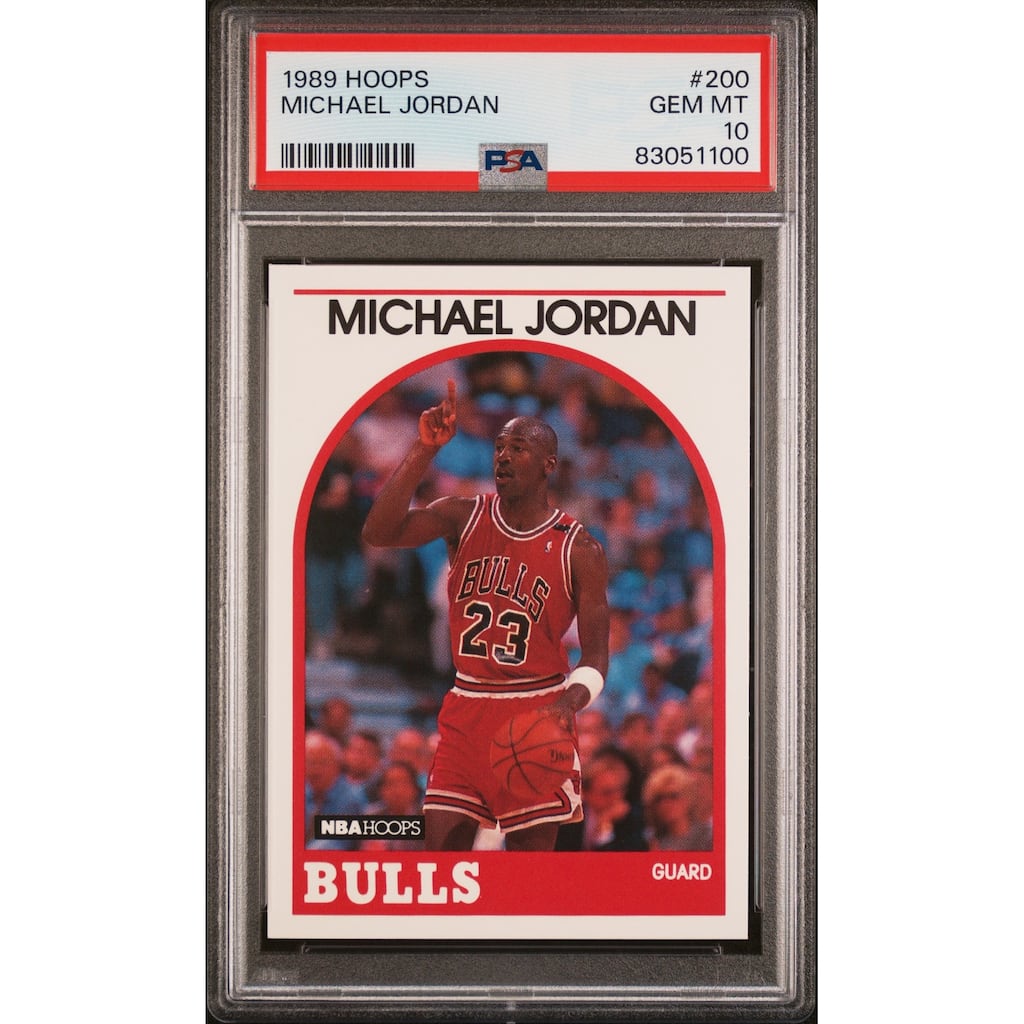 Michael Jordan 1989 Hoops Basketball Card #200 Graded PSA 10 - 8'6" x 11'6"