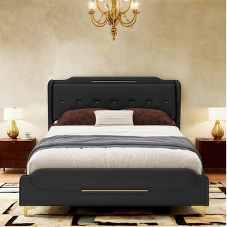 Uphou Modern Upholstered PU Leather Bed by Christopher Knight Home