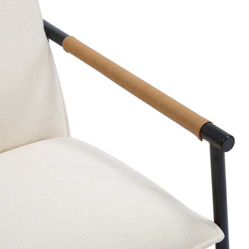 Omel Lounge Reading Chair, Modern Living Room Accent Chair with Metal Frame and Boucle Upholstery