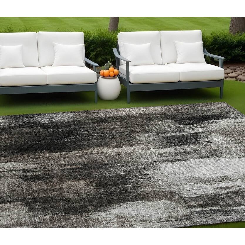 Hara Artistic Abstract Weather Resistant Blended Style Outdoor Rug