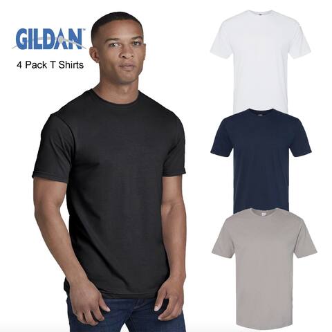 Gildan Softstyle (4 Pack Bundle) 100 Percent Cotton T-Shirt