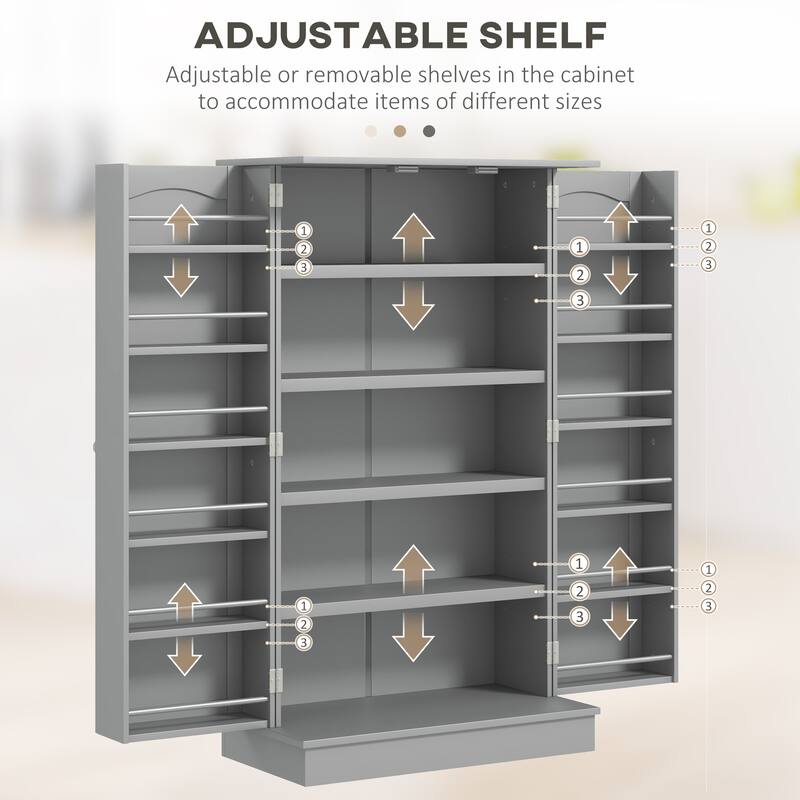Freestanding Kitchen Pantry Storage Cabinet