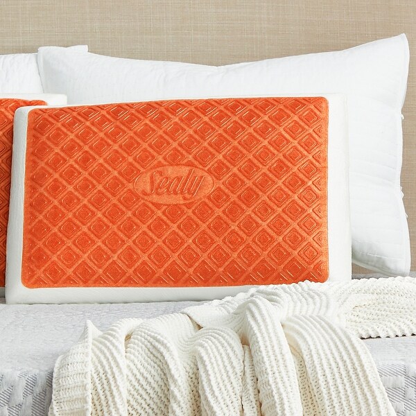 Copper SealyChill Gel Memory Foam Bed Pillow with Anti Microbial Cover