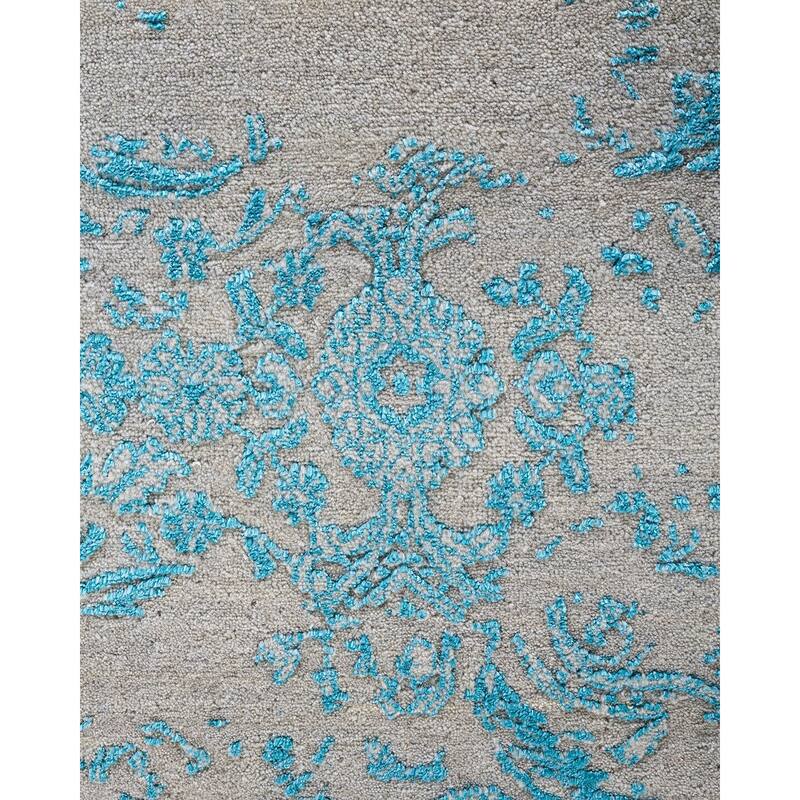 Ikat One-of-a-Kind Hand-Knotted Area Rug, Blue - 7' 10" x 10' 1"