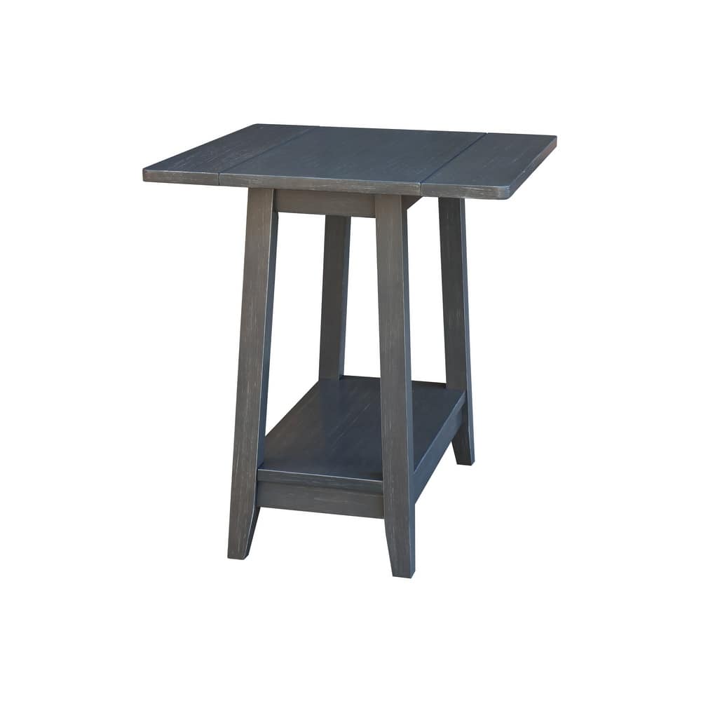 Square Solid Wood Drop Leaf Side Table