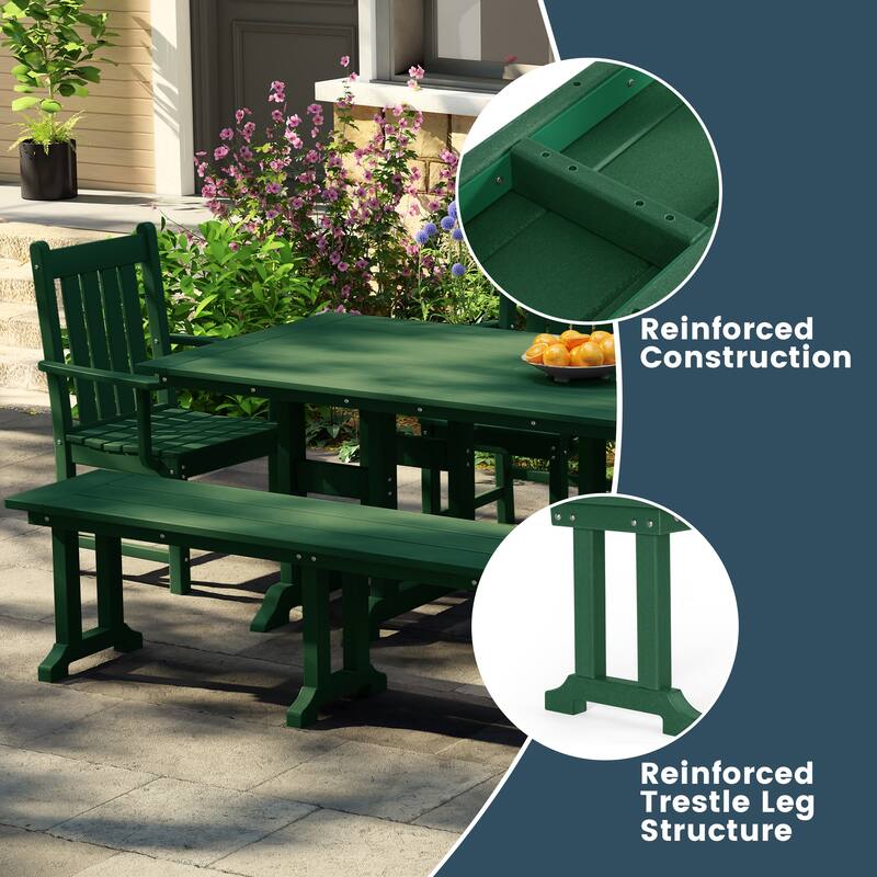 Laguna Hdpe All Weather Outdoor Patio 65" Bench