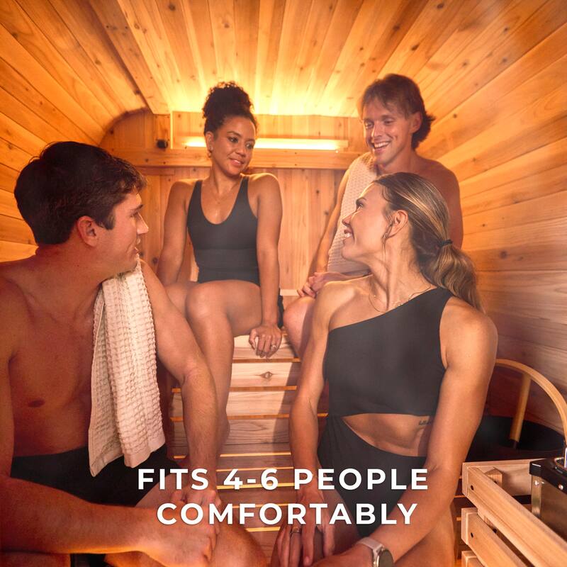 Backyard Discovery Lennon 4-6 Person Outdoor Cube Sauna, Porch