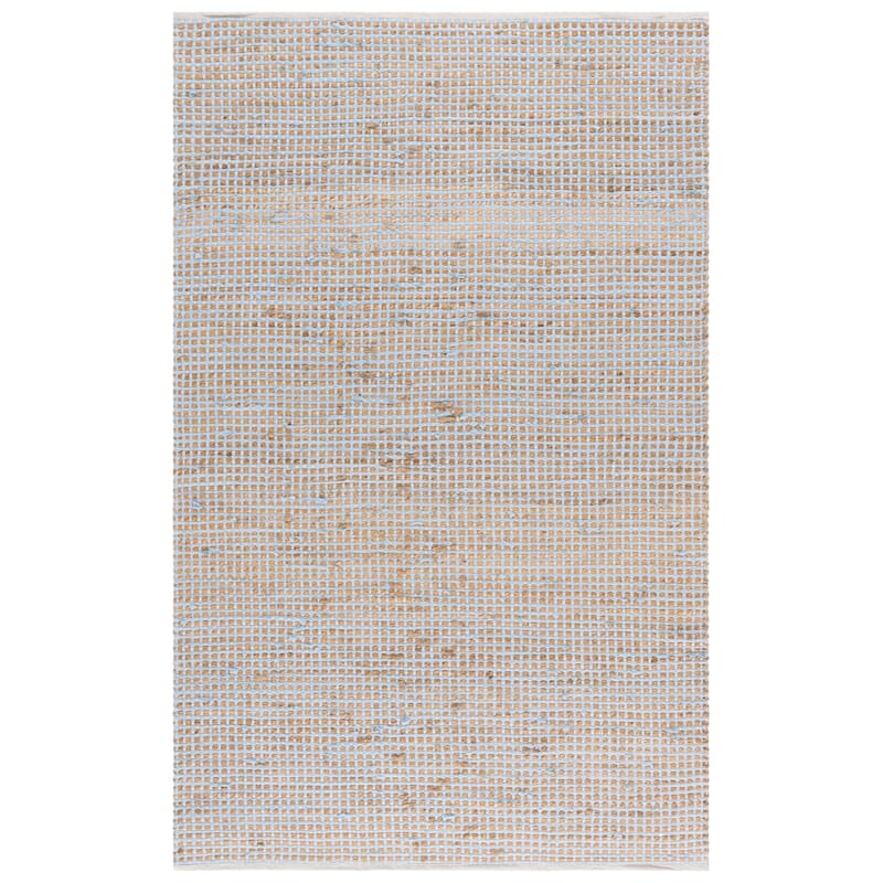 SAFAVIEH Handmade Cape Krimhilde Cod Jute & Cotton Rug - 4' x 6' - Natural/Light Blue