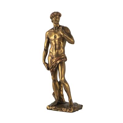 Standing David Statue - 13.75" - Gold
