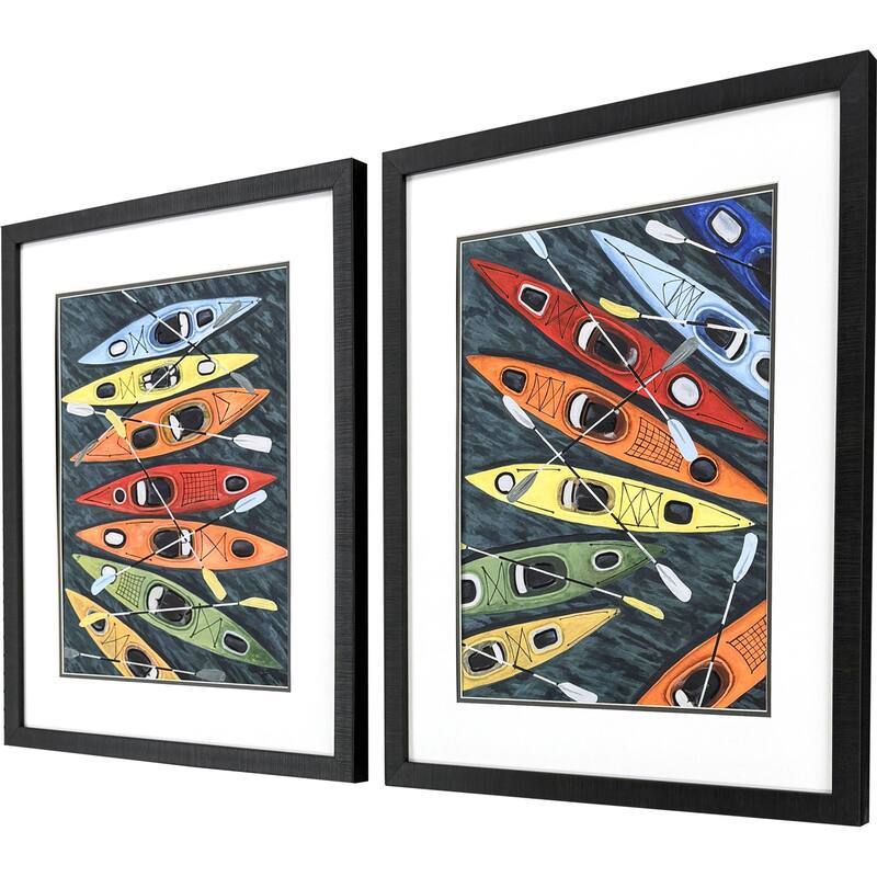Paragon Colorful Kayaks Framed Art - Set of 2