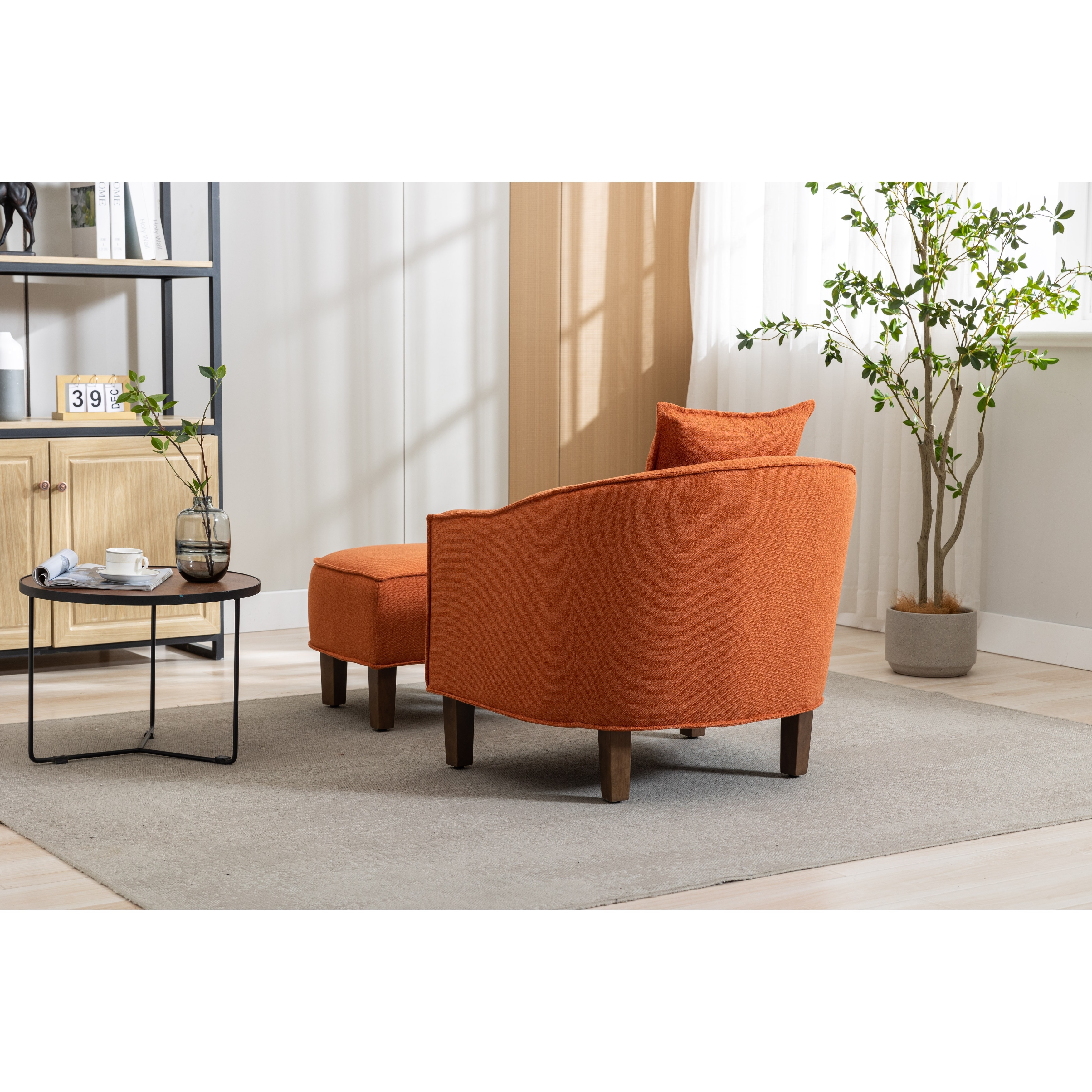 Adisen cloud barrel shop chair and ottoman