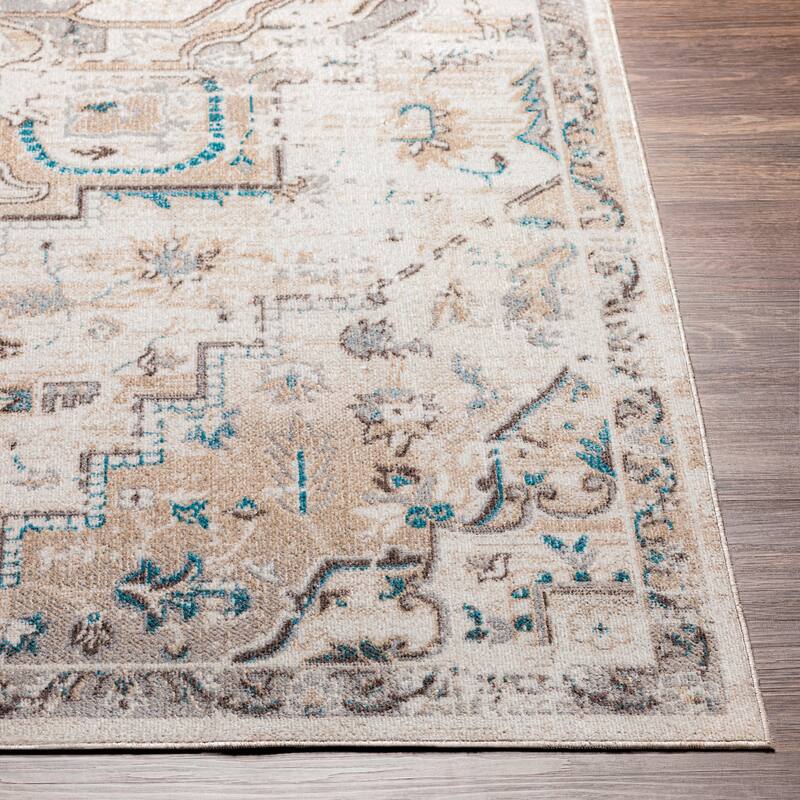 Livabliss Jaconita Machine Washable Traditional Floral Area Rug