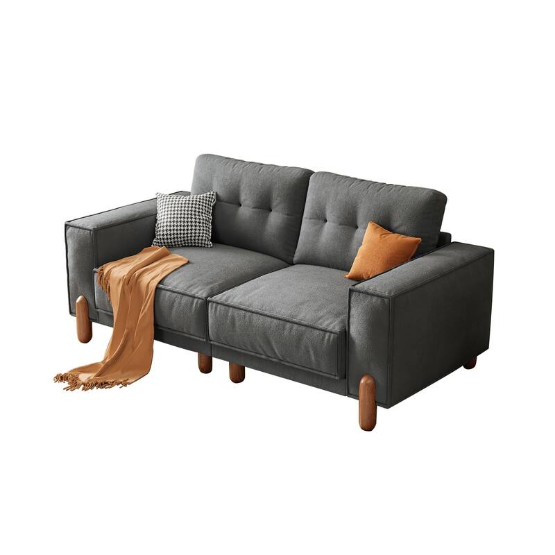 Modern Upholstered Sofa Tufted Couch with Square Arm