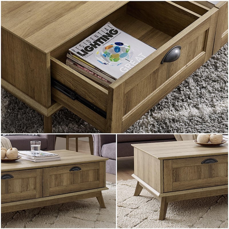 Caffoz Center Coffee Table with Two Fully Extended Drawers