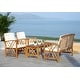 preview thumbnail 2 of 102, SAFAVIEH Outdoor Fontana 4-piece Acacia Wood Patio Conversation Set