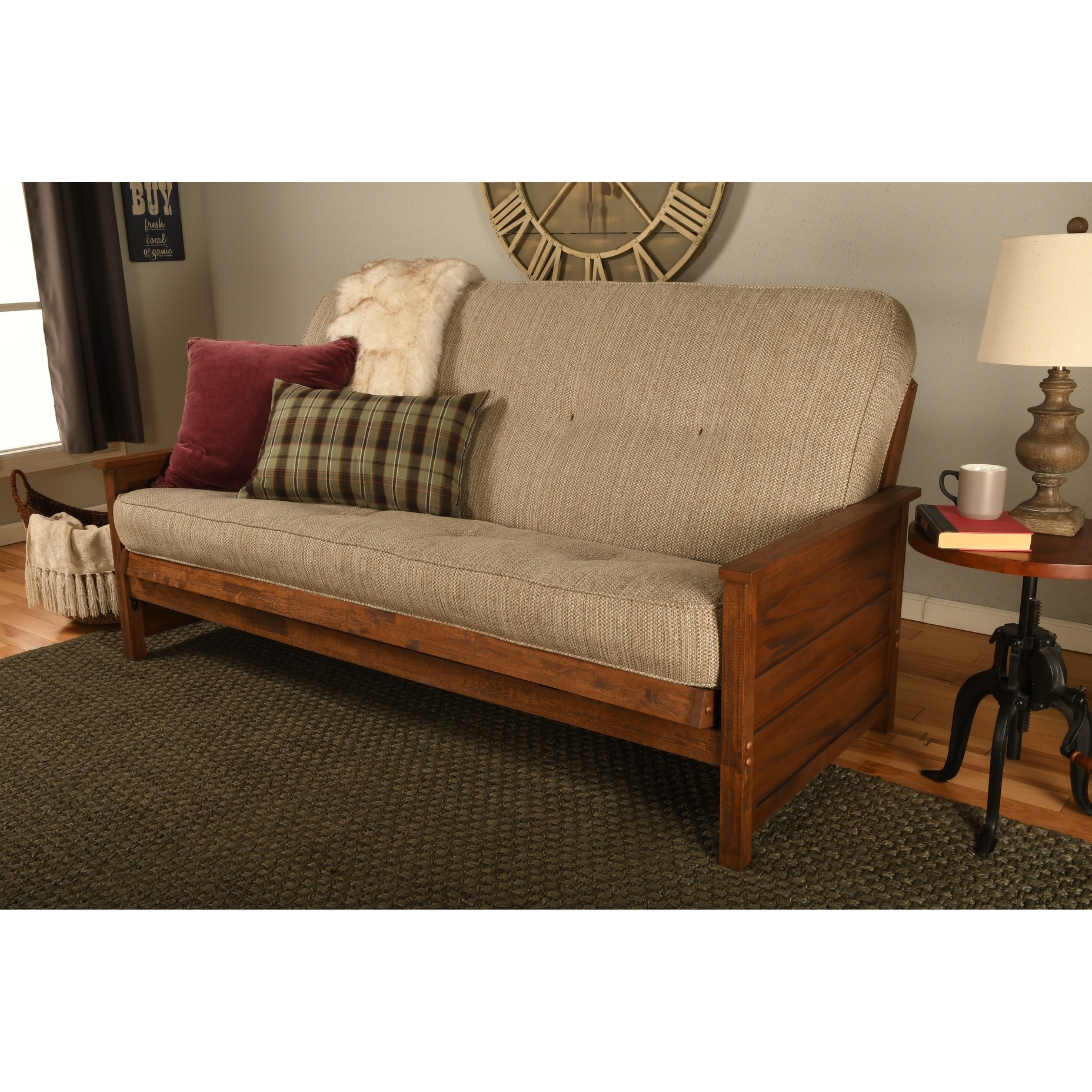 Kodiak Furniture Lexington Full Size Futon Frame in Weathered Brown Finish