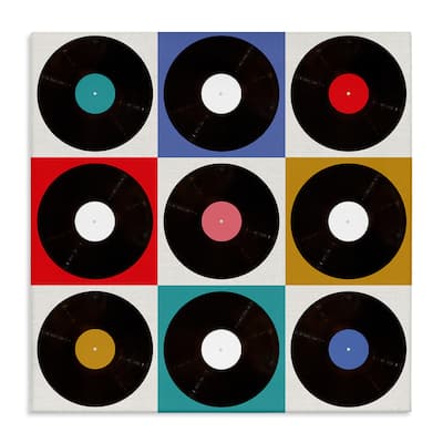 Stupell Geometric Music Records Canvas Wall Art Design By Katrina Craven