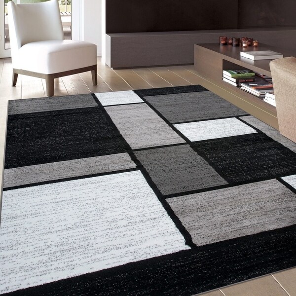 Contemporary Modern Boxed Color Block Area Rug. Opens flyout.