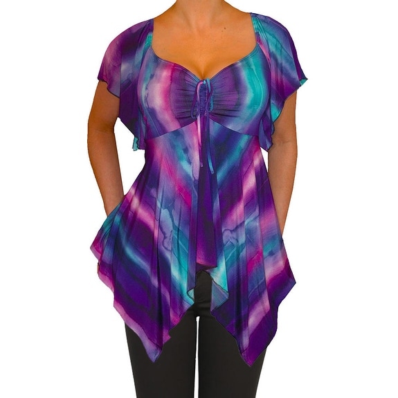 Funfash Plus Size Women Purple Empire Waist A Line Top Made in USA