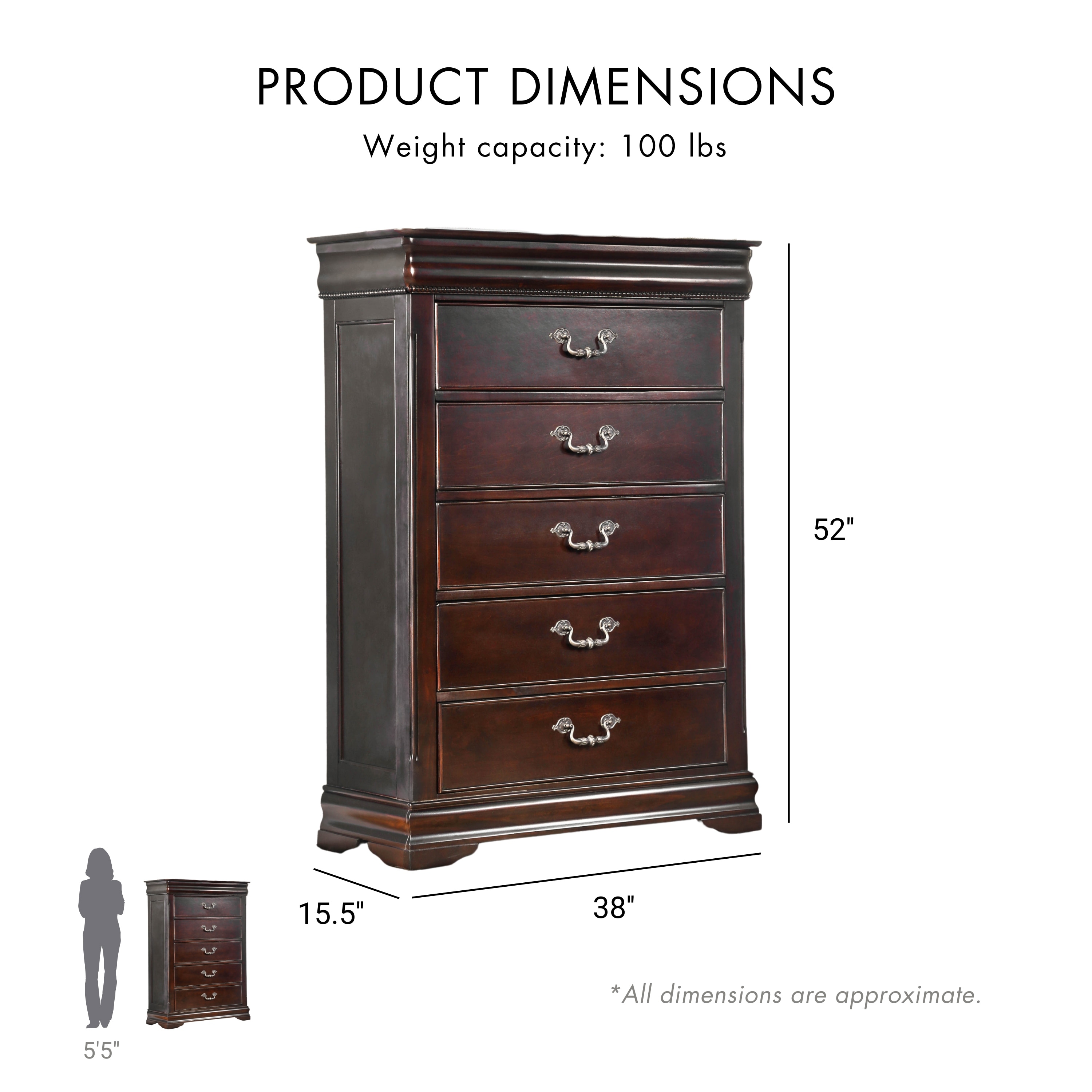 Diva Traditional Cherry Solid Wood 6-Drawer Chest by Furniture of