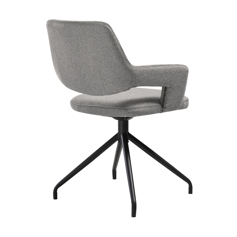 Knox Penny 7 Piece Dining Set with Stone Top and Upholstered Swivel Chairs