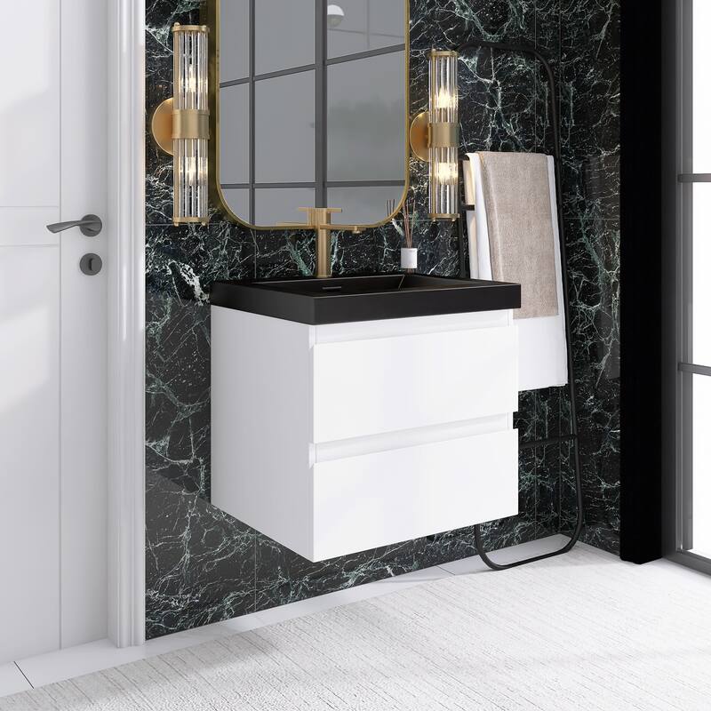 Floating Bathroom Vanity with Quartz Sand Top