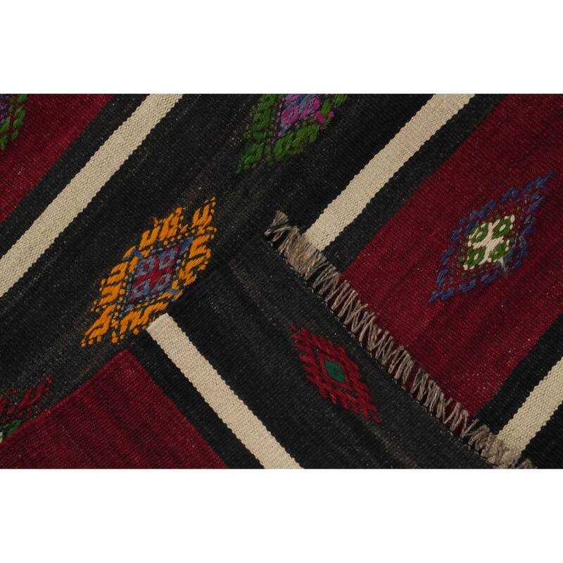 Hand Woven Oriental 100% Wool Carpet Southwestern Tribal Multi-Colored Kilim Area Rug - 10' 5'' X 5' 9''