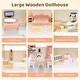 preview thumbnail 8 of 8, Wooden Corner Dollhouse Playset with 41 Pieces Accessories for Kids 3+ Years Old - 34" x 12.5" x 37" (L x W x H)