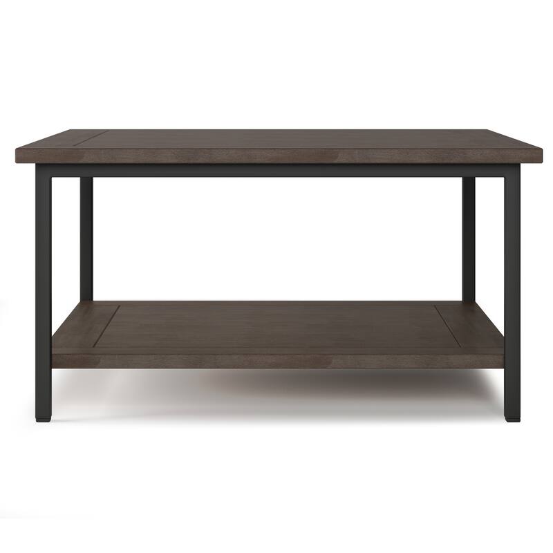WYNDENHALL Rhonda Solid Mango Wood & Metal Industrial Coffee Table - 34 W x 34 D x 18 H
