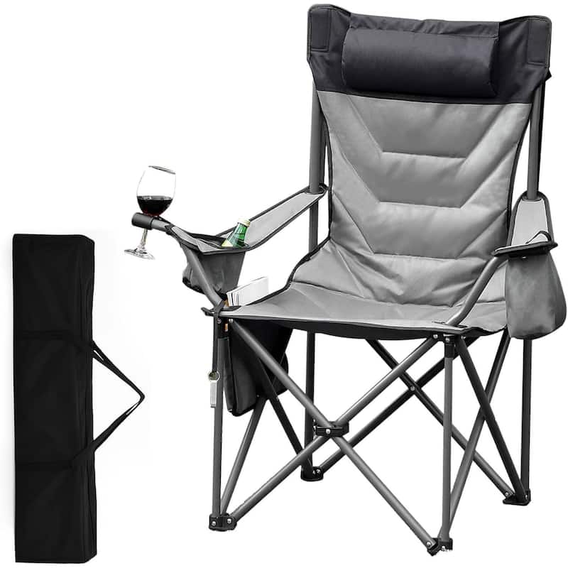 Portable Outdoor Single Folding Camping Chair for Camping, Sports, Picnic - N/A