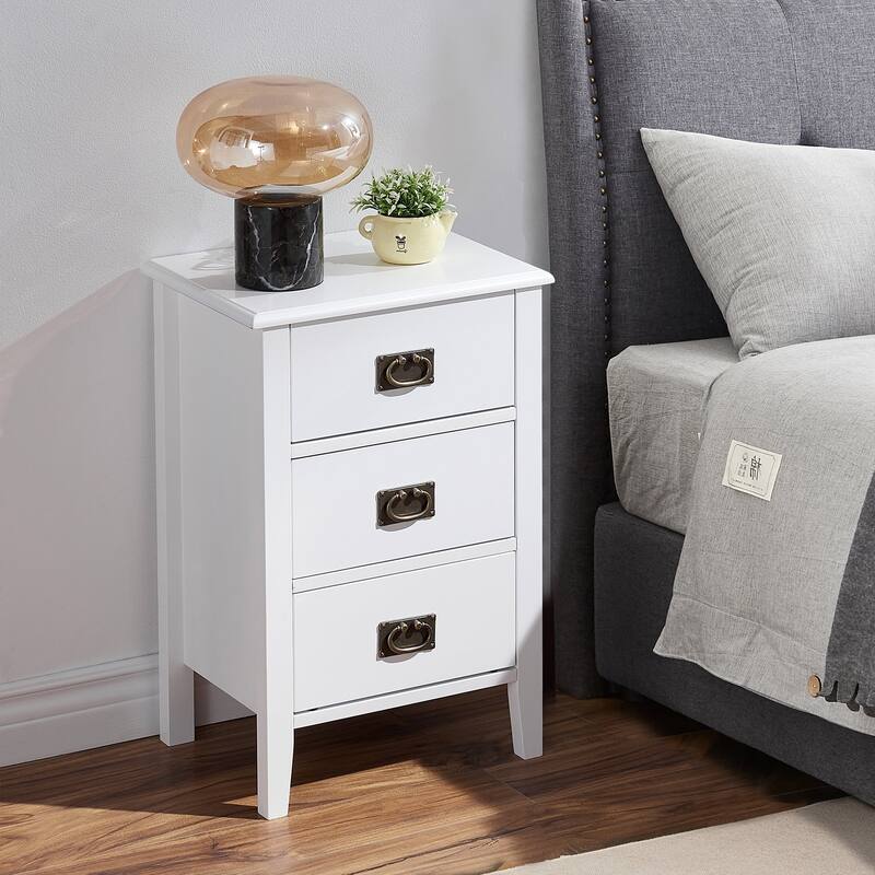 Javlergo Mid Century Wood Nightstand with 3-Drawer