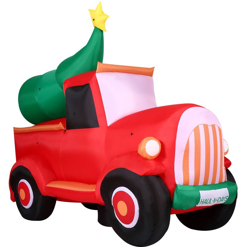 Christmas Time 6-Ft. Pre-Lit Inflatable Christmas Pickup Truck Outdoor Christmas Decoration