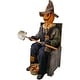 preview thumbnail 9 of 10, Haunted Hill Farm Smiling Jack the Shovel-Wielding Sitting Scarecrow by Tekky, Premium Talking Halloween Animatronic