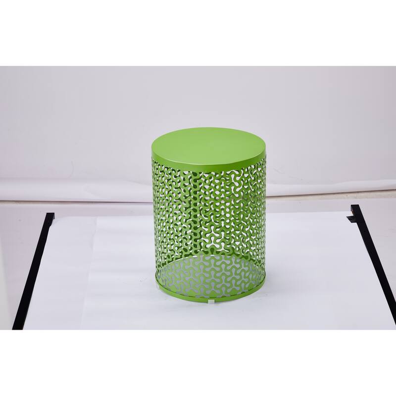 Set of 3 Nesting Side Tables Metal Round Accent Tables for Patio Balcony Garden Indoor Living Room - 15.7" x 22.0"