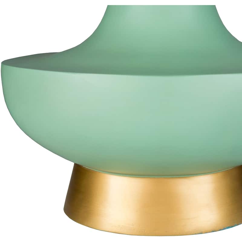 Artistic Weavers Turquoise over Bronze Natural Shade Lamp