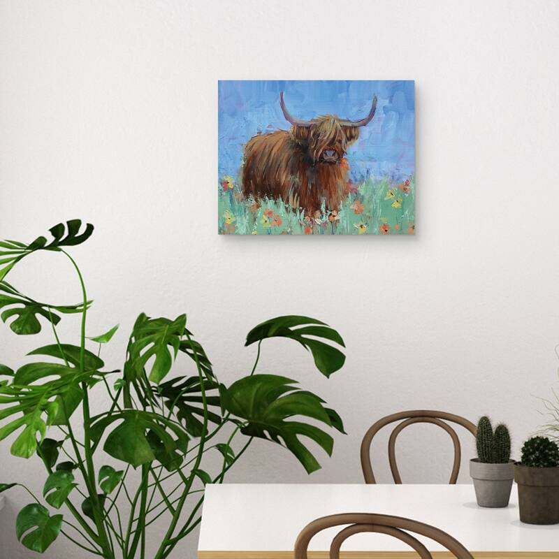 Scottish Highland Cow by Jennifer Stottle Taylor Canvas Art Print