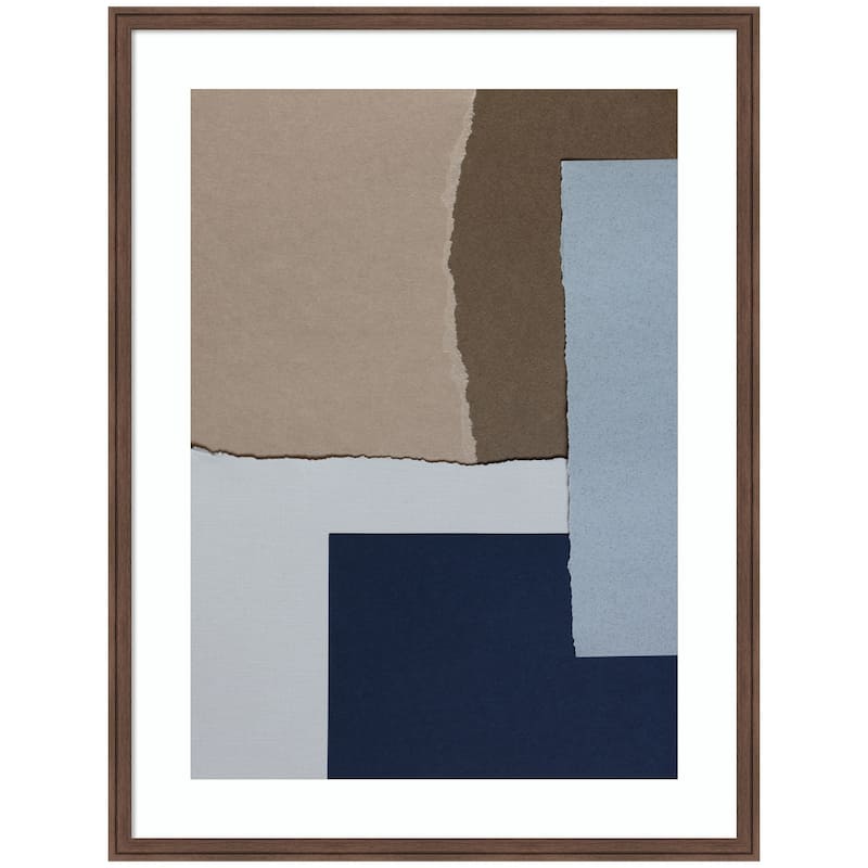 Kate and Laurel Torn Paper No6 by Mareike Bohmer Framed Wall Art Print - 32 x 42 - Brown