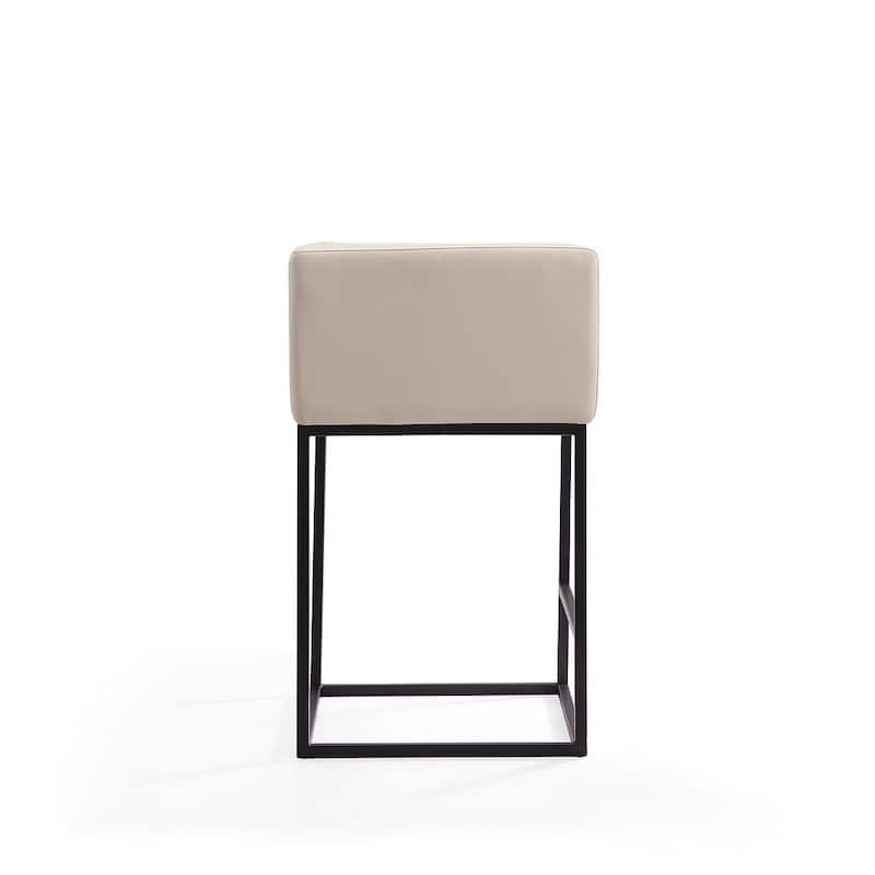 Manhattan Comfort Embassy 34 in. Black Metal Counter Height Bar Stool (Set of 2)