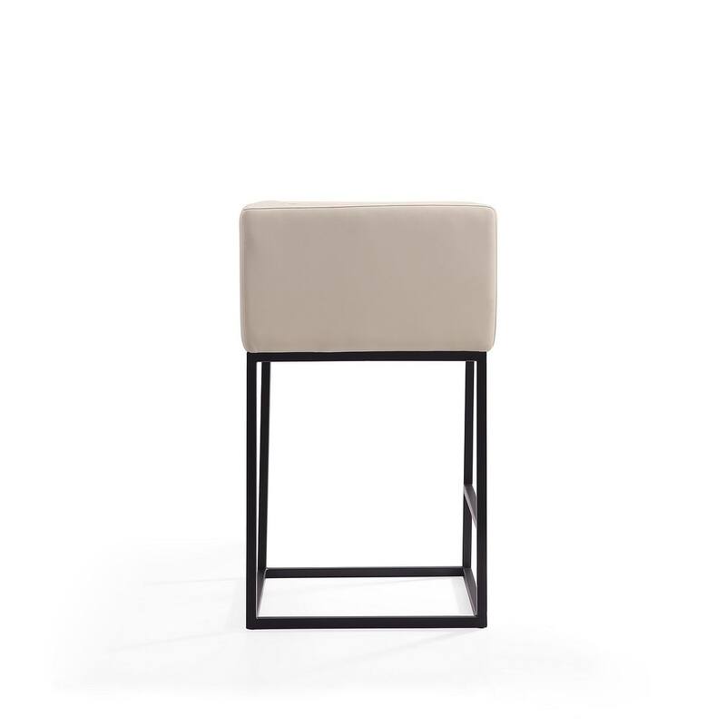 Manhattan Comfort Embassy 34 in. Black Metal Counter Height Bar Stool (Set of 3)