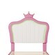 preview thumbnail 9 of 16, Twin Size Upholstered Bed Frame with LED Lights, Modern Upholstered Princess Bed with Crown Headboard, White+Pink