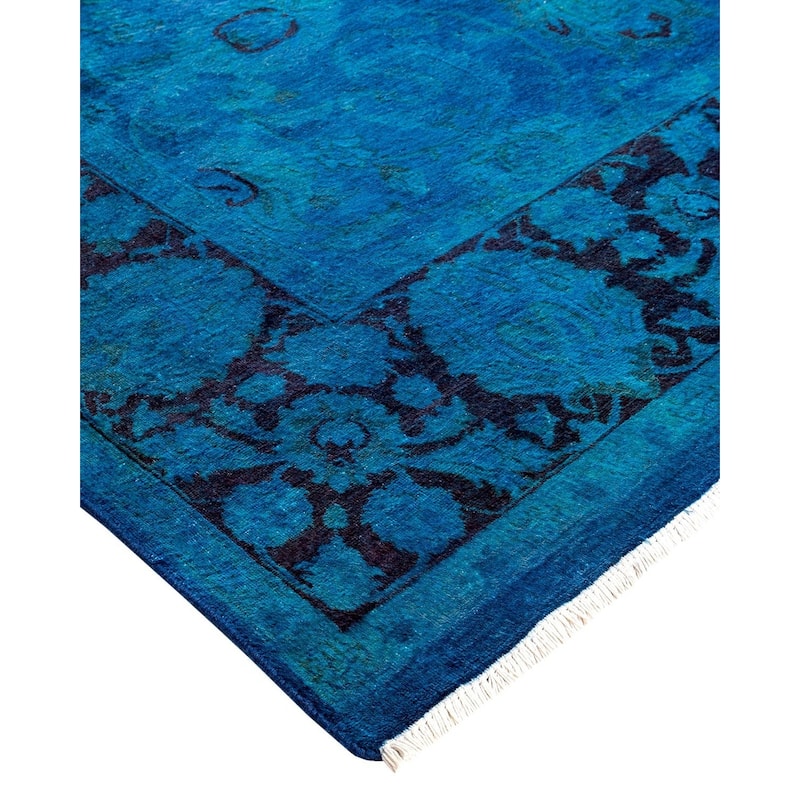 Fine Vibrance, One-of-a-Kind Hand-Knotted Area Rug - Purple, 4' 6" x 7' 3" - 4' 6" x 7' 3"